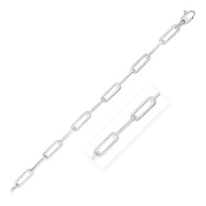 14K White Gold Wide Paperclip Chain 6.1mm