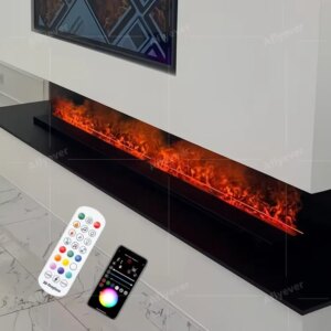 Smart Home Indoor Water Mist Fireplace Water Steam Electric Fireplace Multi-Color LED Flame Decoration Timed Mist Fireplace