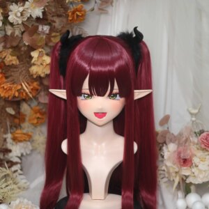 Customize Character Female/Girl Resin Kig Full Head With Lock Anime Cosplay Japanese Anime Kigurumi Mask
