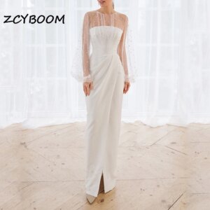 Customized Elegant Satin Tulle O-neck Evening Dresses 2025 Pearls Straight for Women New Style Party Floor-length Prom Dress