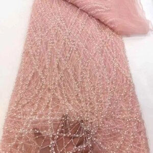 African Lace Fabric 2025 High Quality French Net Embroidery Luxury Beaded Lace 5 Yards for Wedding Evening Party XC75YH-35