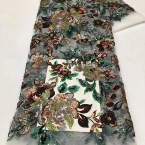 Luxury Handmade French Tulle Lace Fabric 2025 High Quality Lace Fabric Embroidery African Beads Lace Fabric for Women Dresses