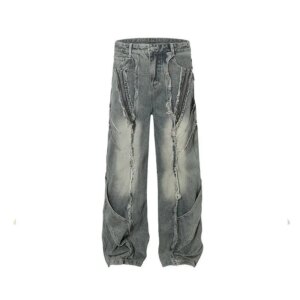 Men’s Pants Niche Designer Style Fashionable Distressed Jeans Trousers