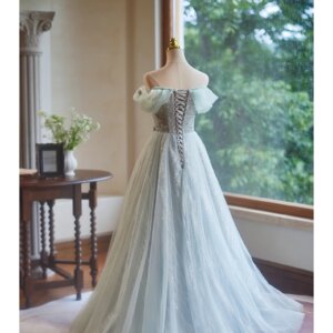 light mint green beading  theme white ball gown medieval dress Renaissance Gown queen dress Victoria Belle ball