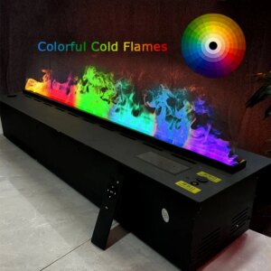 Energy Saving Electric Fireplace TV Stand Ultrasonic Mist Fire Place 128 RGB Mood Light Real Wood Sound 3D Water Steam Fireplace
