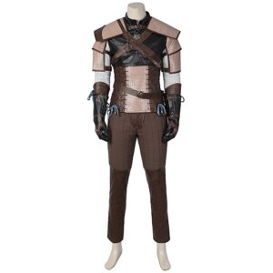Fantasia Geralt of Rivia Cosplay Costume Adult Man Leather Jacket Halloween Carnival Party Outfits