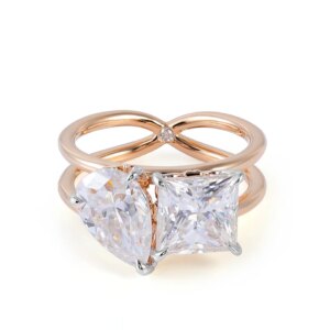 Provence 10K/14K/18K Moissanite Anniversary Rings for Women Princess Cut 3.5 CT D Color Women’s Statement Rings GRA Certificate