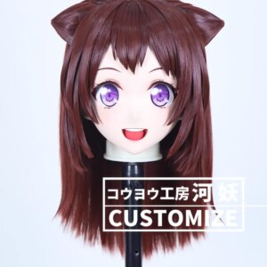 C-10136 Customize Full Head Resin Cartoon Cosplay Japanese Character Anime Role Play Crossdress Kigurumi Mask With Back Shell