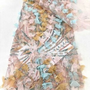 2025 African 3D Flower Groom Lace Fabric High Quality French Sequins Lace Fabric Nigerian Lace Fabric For Wedding Party Dress