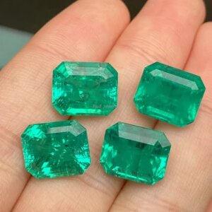 Ruif Hydrothermal Method Columbia Color Emerald Cut Lab Grown Emerald with Inclusion for Fine Jewelry Making AGL Certificate