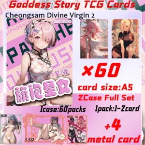 Wholesale Cheongsam Divine Virgin 2 A5 Board Waifu Acrylic Card Anime Rare Hobby Collection ACG Girls Booster Box Hobbies Gifts