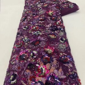 Fashion Nigerian Beads Sequins Lace Fabric 2025 Hot Sale French Luxury Lace African Tulle Bead Fabric For Women Wedding Dresses