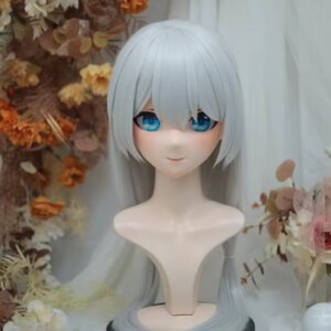 (NFD-25-6)Customize Full Head With Lock Crossdress Doll Female/Girl Japanese Anime Cartoon Character Kig Cosplay Kigurumi Mask