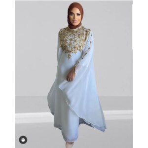 Dubai Kaftan Kurtas Length Abaya African Beaded Arabian Party Fancy Abaya Dress