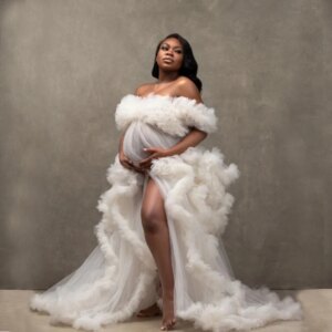 Tulle Robe Maternity Dresses Photoshoot Puffy Ruffles Baby Shower Платье Для Беременных فساتين حوامل Vestidos Para Embarazadas