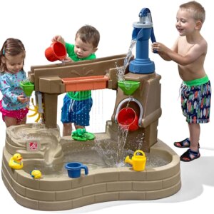 Pump & Splash Discovery Pond Water Table, Kids Water Sensory Activity Pool, Summer Outdoor Toys, 10 Piece Toy Accessories, For T