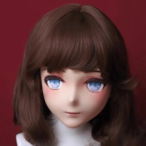 Customize Character Female/Girl Resin Kig Half Head/Full Head Mask With Anime Cosplay Japanese Animego OR Kigurumi Mask Wig