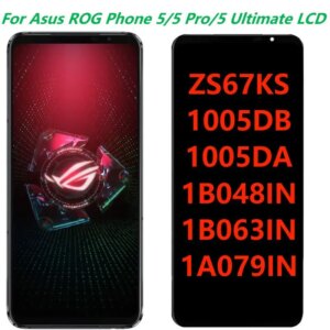 Original 6.78 For Asus ROG Phone 5 5 Pro 5 Ultimate ZS673KS LCD Display With Frame Touch Panel Screen Digitizer Assembly Repair