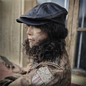Vintage hat men real horse skin octagon beret female newsboy simple everything