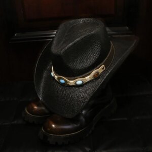 Belt stiff shape spray paint waterproof shade country cowboy hat top