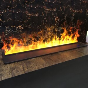 Contemporary Electric Mist Fireplace with Aromatherapy Humidifier Realistic LED Flame Decorative Heating for Modern Homes