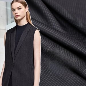 Silk worsted wool fabric suit wide leg trousers fine