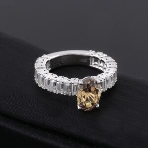 Provence Luxury wedding band 10K Solid Gold yellow oval cut Lab Gemstone DEF/VS Lab Diamonds half band Engagement Band Custom