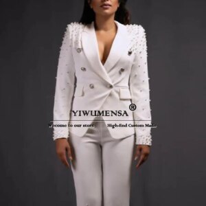 Luxury Women Pants Suits Slim Fit Formal Party Ladies Business Party Wear Tailor-made Bride’s Mother Brithday Tuxedo For Wedding