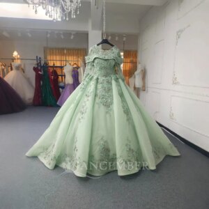 Sparkly Quinceanera Dress Sweet 16 Ball Gown Long Sleeves Glitter Bead Gold Sequins Appliques Vestidos De XV Anos Customized