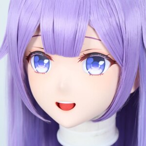 Customize Character Female/Girl Resin Kig Full Head With Lock Anime Cosplay Japanese Anime Kigurumi Mask