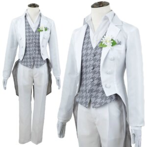 HOLOUN Blue Lock Anime Nagi Cosplay Costume Wig Exhibition Tuxedo Tailcoat Suit Uniform Rose Net Sythetic Fibers Adjustable Size