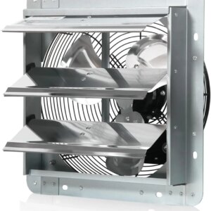 JPOWER 12 Inch Exhaust Fan Wall Mounted,Automatic Aluminum Shutter,Vent Fan High Speed 1800CFM For Garages And Shops,Greenhouse,