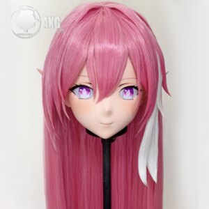 Customize Character Female/Girl Resin Kig Full Head With Lock Anime Cosplay Japanese Anime Kigurumi Mask