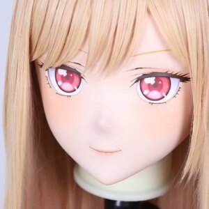 (D-01)Customize Character Resin Full Head With Back Shell Japanese Animego Cosplay Crossdressing Anime Kigurumi Mask With Lock
