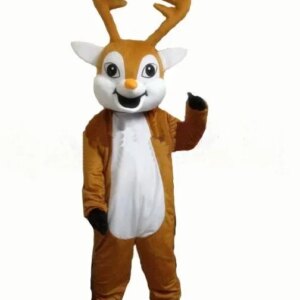 Christmas Deer Mascot Reindeer Mascot Costume Fancy Dress Sika Deer Cartoon Character Costume for Halloween Elk Performance