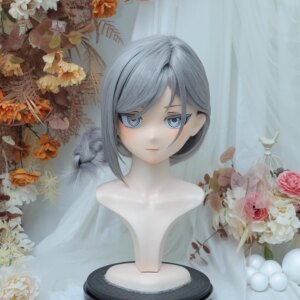 Customize Character Female/Girl Resin Kig Full Head With Lock Anime Cosplay Japanese Anime Kigurumi Mask