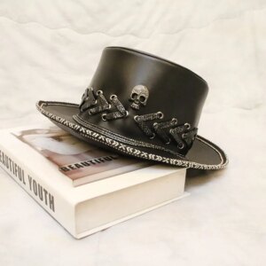Casual Goth Dome Steam Halloween headgear leather hat