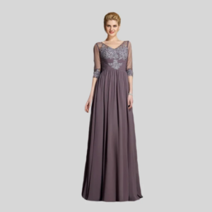 Plus Size Mother Of The Bride Dresses A-line 3/4 Sleeves Appliques Beaded Long Groom Mother Dresses For Wedding Customized
