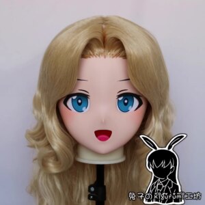 (RB04014)Customize Lockable Full Head Resin Cartoon Cosplay Japanese Character Anime Role Play Kigurumi Mask With Back Shell