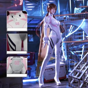 Anime Mari Makinami Illustrious Cosplay Costume Women Sexy Leather Jumpsuit Bodysuit Headwear Suit Halloween Carnival Clothes