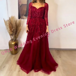 Classic Sweetheart Beafing Tulle Side Split A-Line Formal Evening Dresses Birthday Party Prom Gowns Customized