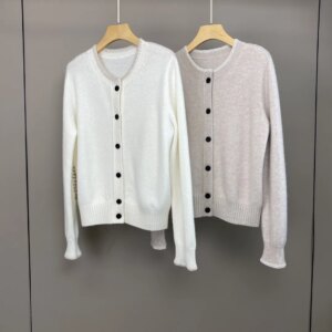 Women Cashmere Cardigan Embroidery Stitching Long Sleeve Single Breasted O-Neck Casual Female Knitted Sweater