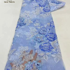 African Lace Fabric Sequins Tulle Embroidery Groom Nigerian Bridal 2025 High Quality French Tulle Lace Fabric For Wedding Dress