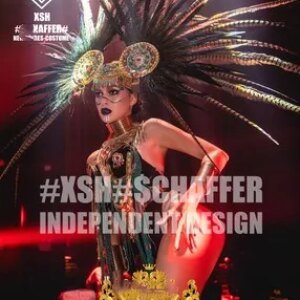 Nightclub bar GOGO women’s high-end feather candy gold cyber clothing custom link