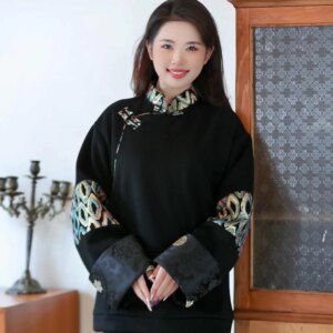 Winter China Tibetan Region Cotton-Padded Clothes Tibet Trend Clothing Women’s Thick and Plush Warm Coat Loose Cotton Jacket