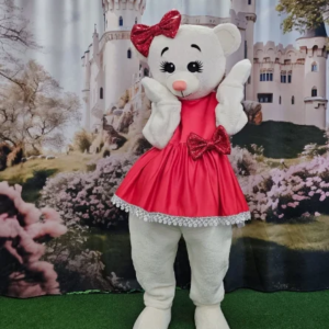 New Adult Hot Sale Foam Cute Red Dress Bear Cartoon Mascot Costume Plush Christmas Fancy Dress Halloween Mascot Costume