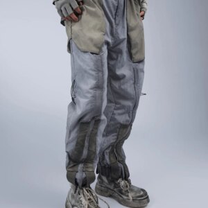 Niche Designer Fashion Overalls Men’s and Women’s Waste Soil Wind Mud Dyed Dirty Wash Feet Long Pants