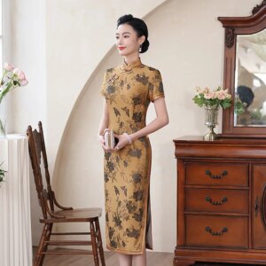 Improved Quality Real Silk Cheongsam Qipao Women Vintage Cheongsam Qipao Dress Graceful Chinese Style Dress