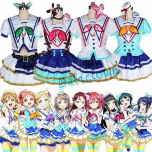 Love Live Sunshine Aqours Jumping Heart 9 Characters Takami Chika Kurosawa Dia Ruby Riko Outfit Anime Lovelive Cosplay Costume