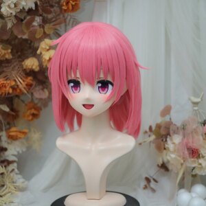 Customize Character Female/Girl Resin Kig Full Head With Lock Anime Cosplay Japanese Anime Kigurumi Mask
